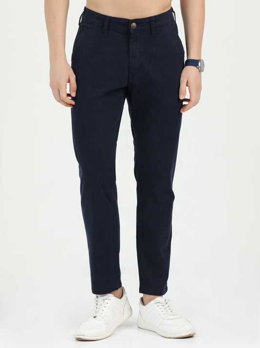 Indostreaks Men Cotton Navy Chinos
