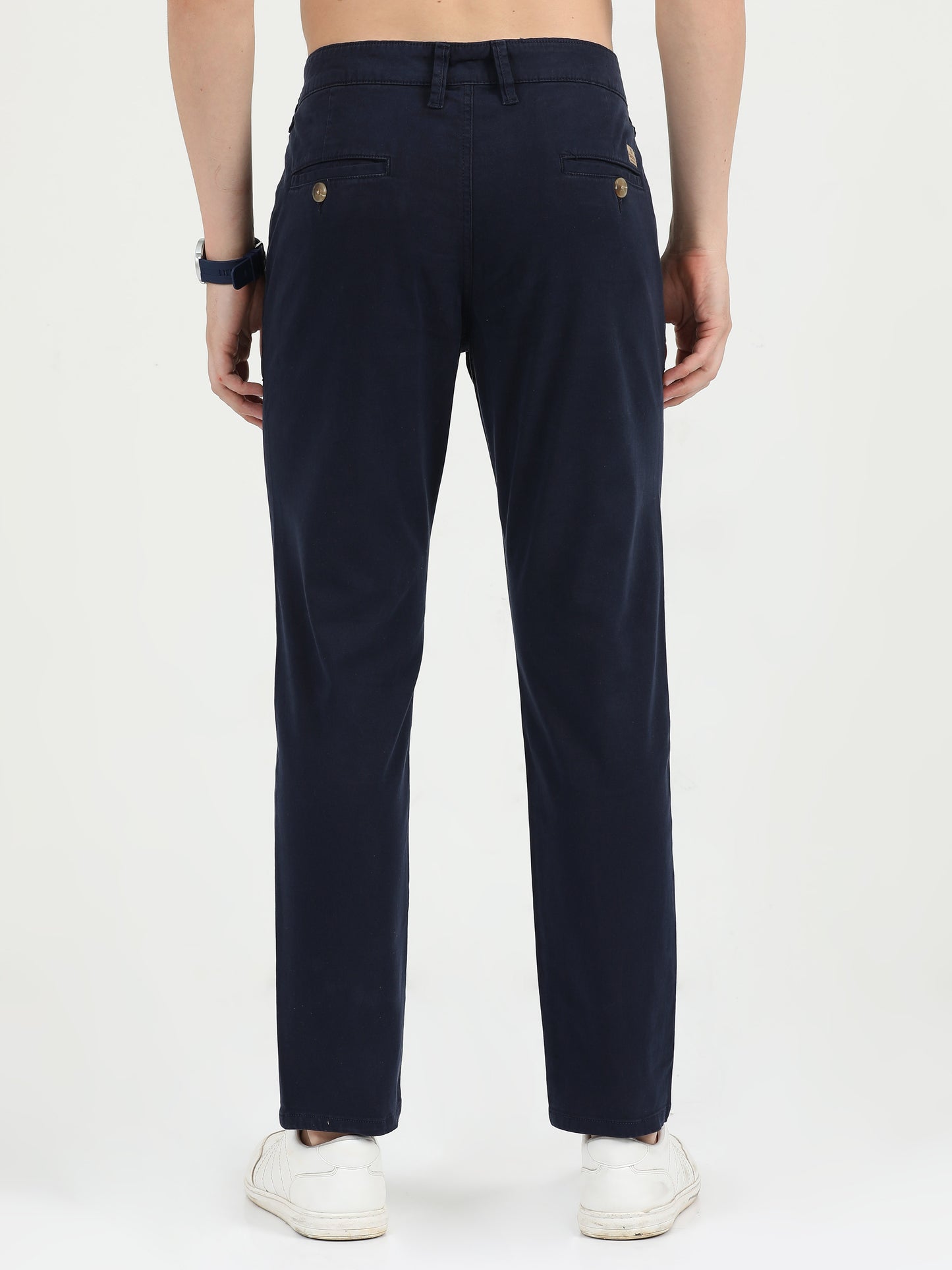 Indostreaks Men Cotton Navy Chinos
