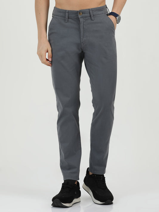 Men 100% Cotton Grey Chinos