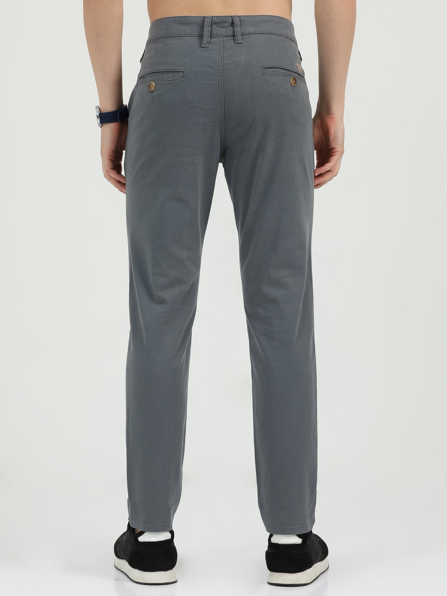 Men 100% Cotton Grey Chinos