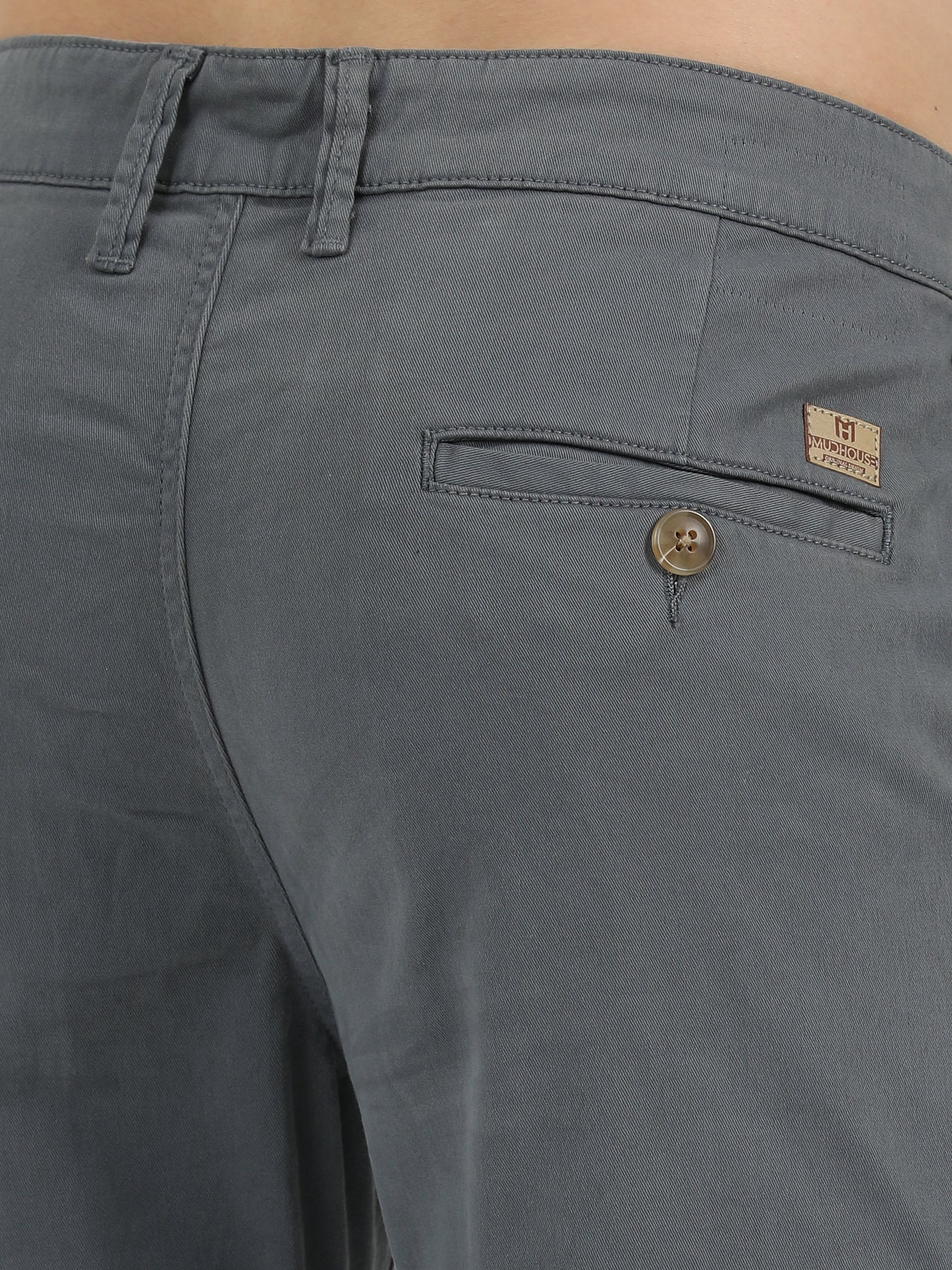 Men 100% Cotton Grey Chinos