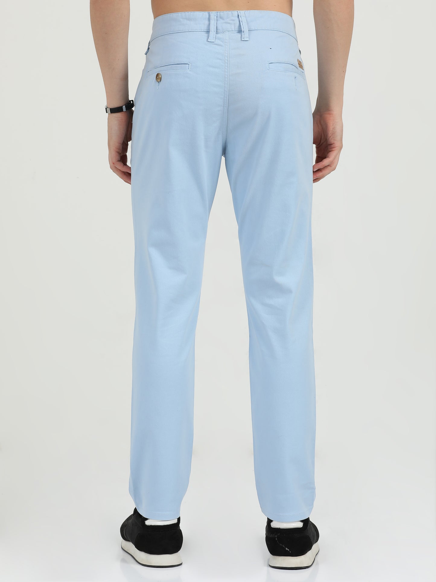 Men Cotton Light Blue Chinos