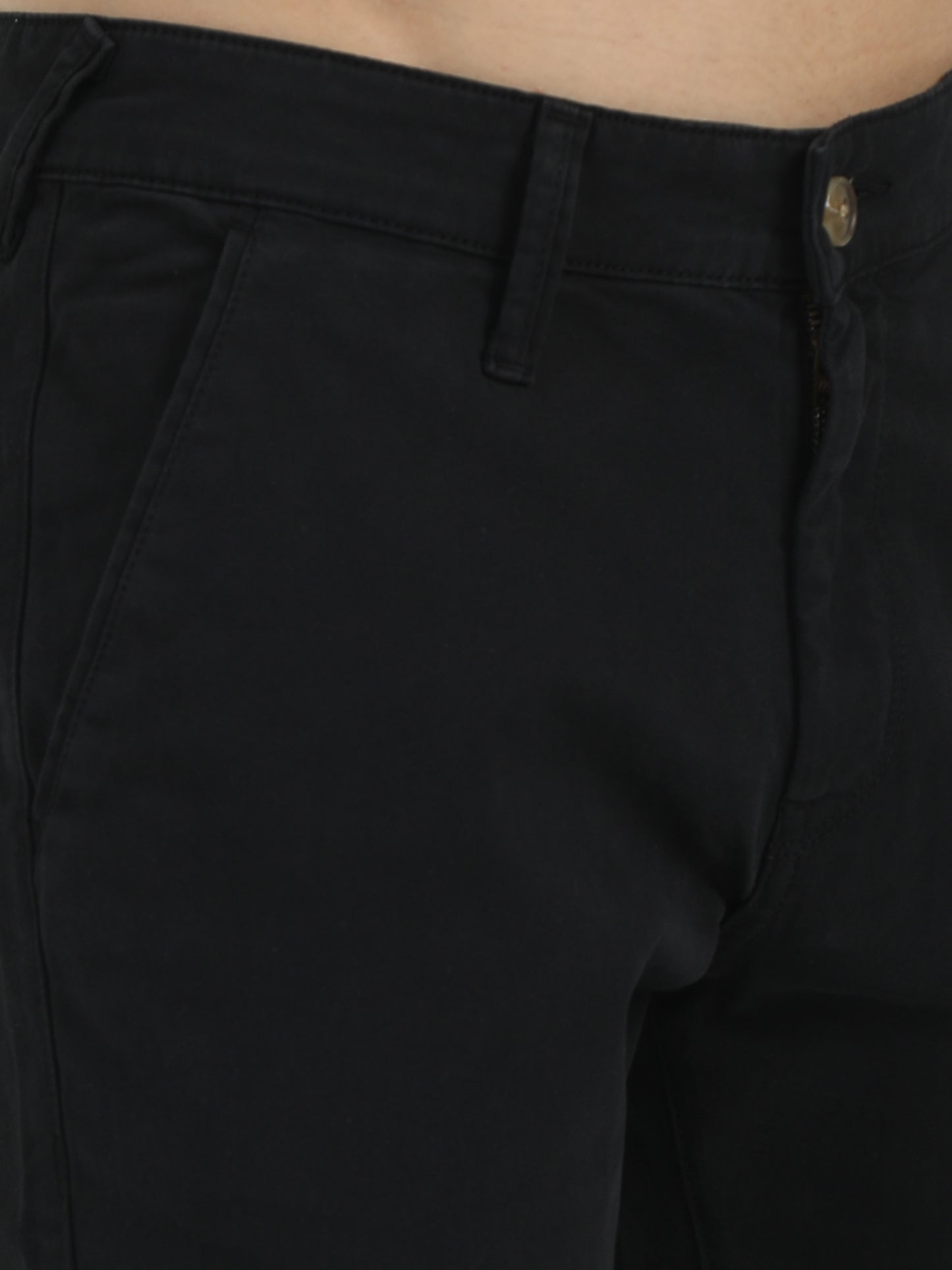 Men Cotton Black Chinos